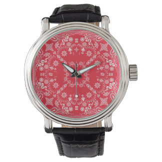 Men's Red Paisley Watch Armbanduhr