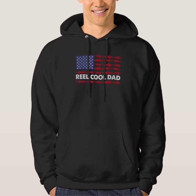 Mens REEL COOL DAD Fishing Father s Day  4th of Ju Hoodie (Vorderseite)