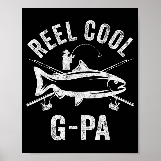 Mens Reel Cool G-pa Shirt Funny Fisherman Christma Poster (Vorne)