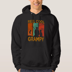 Mens Reel Cool Grampy Fishing Daddy Vintag Grandle Hoodie