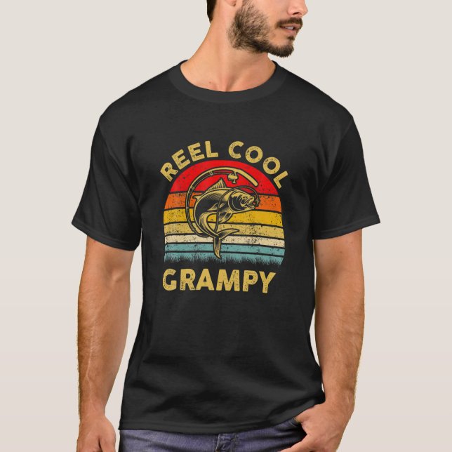 Mens Reel Cool Grampy Fishing S, Funny Vathday T-Shirt (Vorderseite)