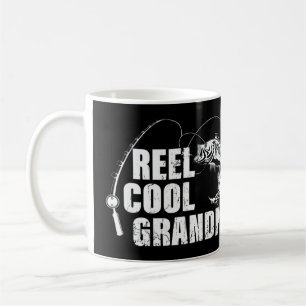 Mens Reel Cool Grandpa Design mit Fisch und Fishin Kaffeetasse