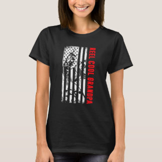 Mens Reel Cool Grandpa Fischen Patriotische Amerik T-Shirt