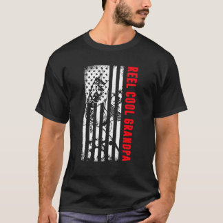 Mens Reel Cool Grandpa Fischen Patriotische Amerik T-Shirt