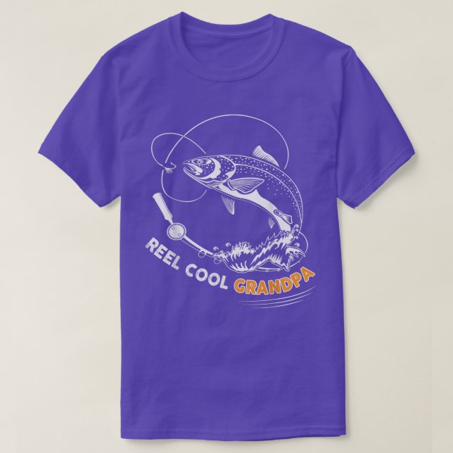 Mens Reel Cool Grandpa t  Salmon fishing Father's  T-Shirt (Design vorne)