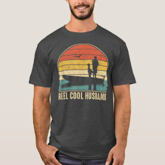 Mens Reel Cool Husband FishingFunny Fish Vintage  T-Shirt