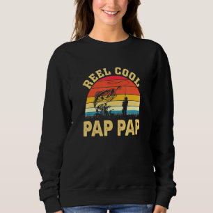 Mens Reel Cool Pap Pap Fishing Fathers Day Fischer Sweatshirt