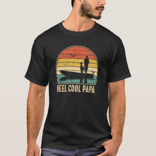 Mens Reel Cool Papa Angeln Vintag T-Shirt