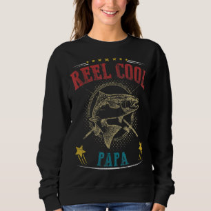 Mens Reel Cool Papa Fisherman Vatertag Fischen Sweatshirt