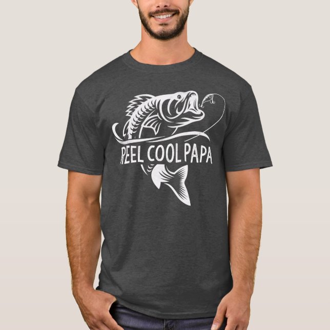 Mens Reel Cool Papa Fishing Dad Father's Day T-Shirt (Vorderseite)