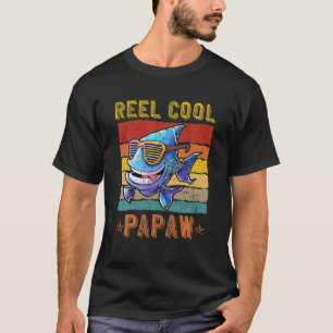 Mens Reel Cool Papaw Fisherman Funny Papaw Vater T-Shirt