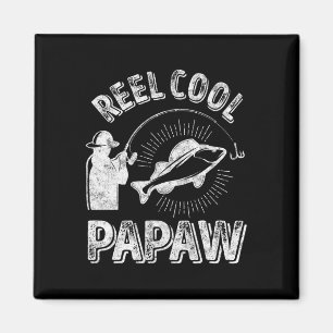 Mens Reel Cool Papaw Shirt Fisherman Christmas Gif Magnet