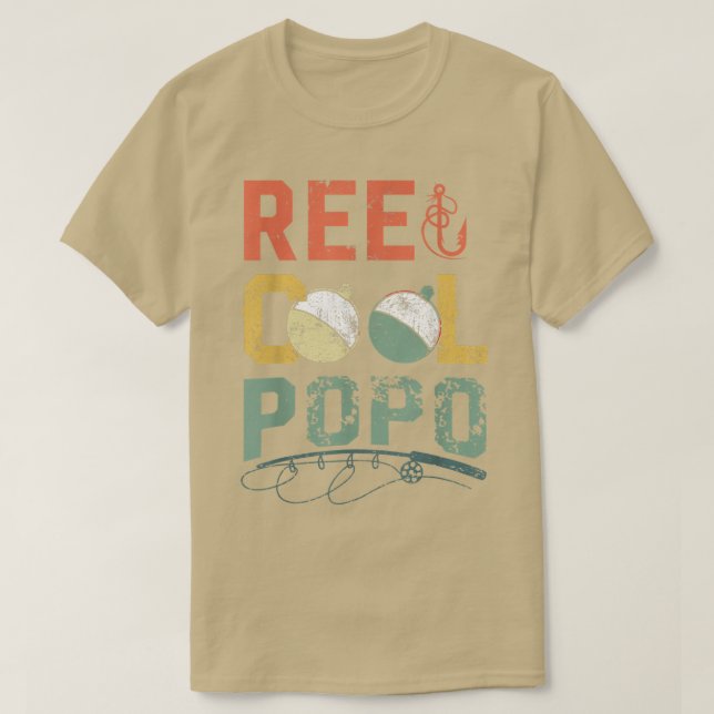 Mens Reel Cool Popo Fishing s, Fun Vaters Day Fats T-Shirt (Design vorne)