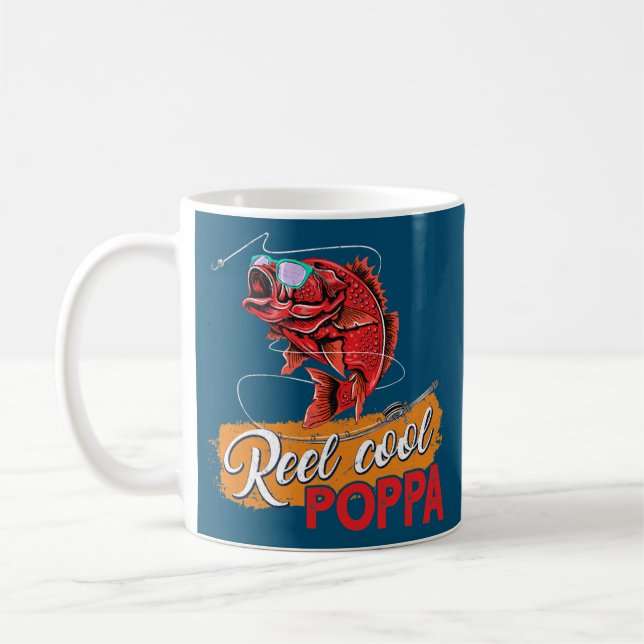 Mens Reel Cool Poppa Fishing's Fun Vathday Kaffeetasse (Links)