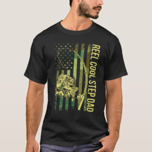 Mens Reel Cool Stiefvater American Flag Fisherman T-Shirt