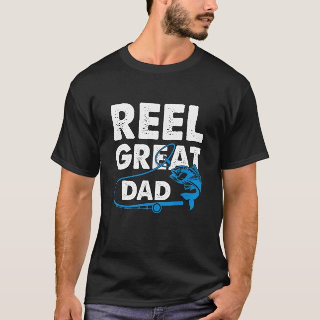 Mens Reel Great Vater Fishing Vaters Day T-Shirt (Vorderseite)