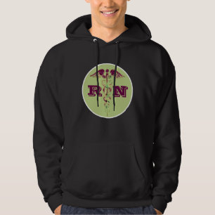 Mens Registered Nurse RN Medical Caduceus Symbol Hoodie