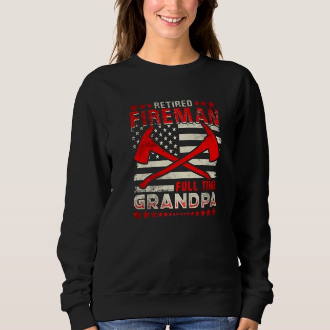 Mens Remüde Fireman Vollzeit Opa 2 Sweatshirt (Vorderseite)