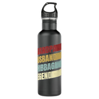 Mens Rero Cribbage Board Game Grandpa Husband Crib Edelstahlflasche