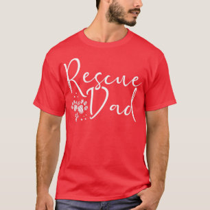 Mens Rescue Vater Fun Paw Print Dog Cat Animal Res T-Shirt