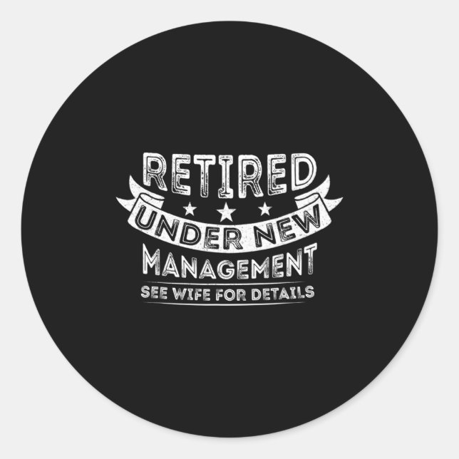 Mens Retired Under New Management Since 2022 Retir Runder Aufkleber (Vorderseite)