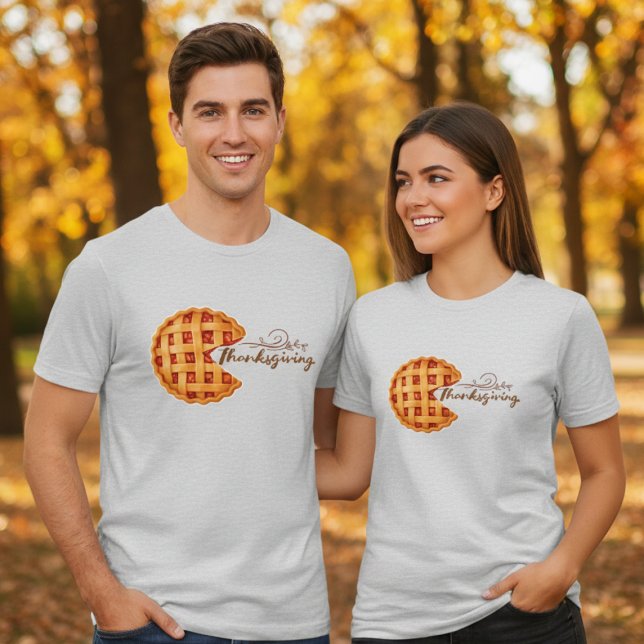 Men's Retro Arcade Pumpkin Pie Thanksgiving Tri-Blend Shirt (Von Creator hochgeladen)
