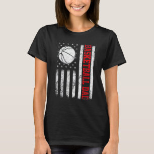Mens Retro Basketball Vater Amerikanische Flagge 4 T-Shirt