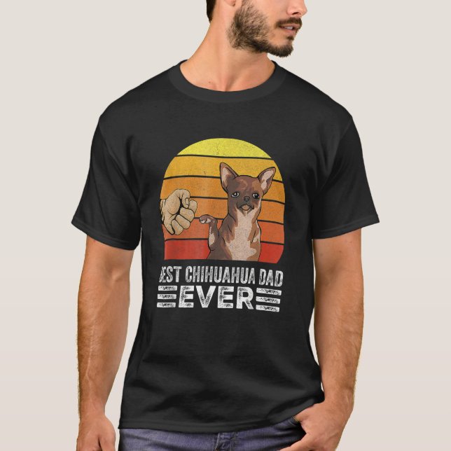 Mens Retro Best Chihuahua Dad Ever  Fathers Day Ch T-Shirt (Vorderseite)