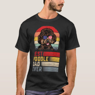 Mens Retro Bester Pudel Papa Aller Vatertag T-Shirt