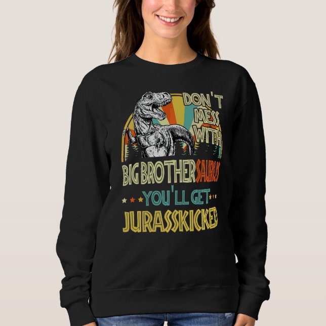 Mens Retro Big Brothersaurus Dinosaurier Rex Vinta Sweatshirt (Vorderseite)