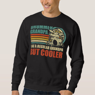 Mens Retro Drummer Opa wie ein regelmäßiger Großva Sweatshirt