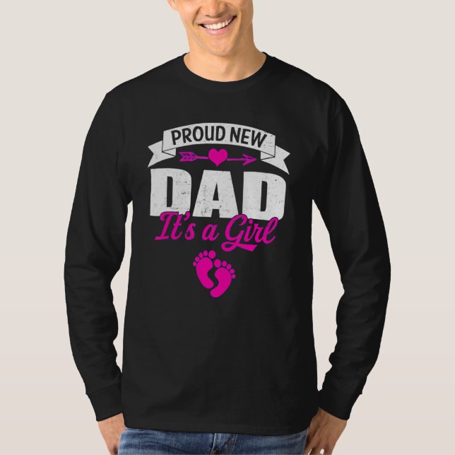 Mens Retro Familie stolz New Dad Es ist ein Mädche T-Shirt (Vorderseite)