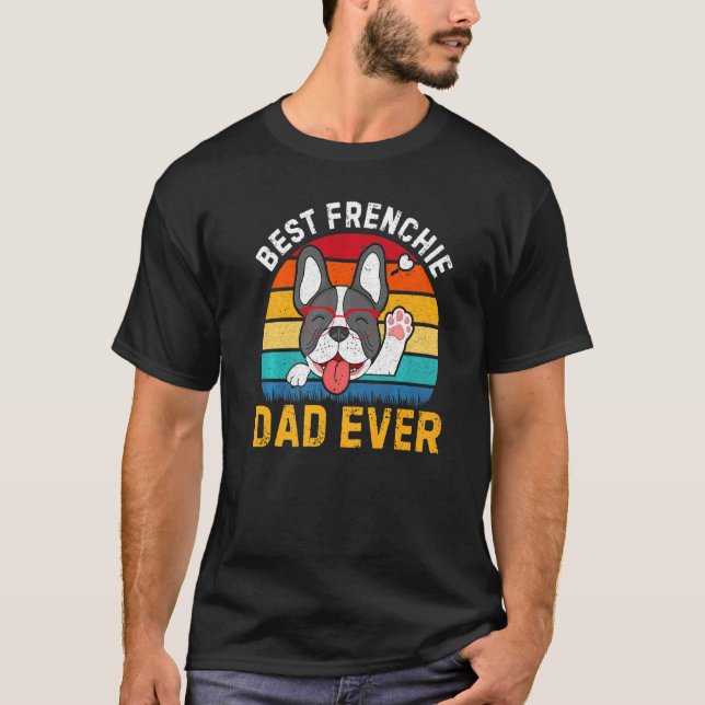 Mens Retro Frenchie Vater Französischer Bulldog Do T-Shirt (Vorderseite)