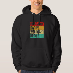 Mens Retro Husband Daddy Welder Hero Vatertag Hoodie
