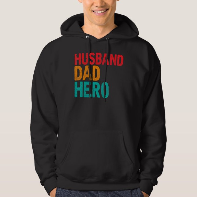 Mens Retro Husband Vater Hero Father Papa Fathers  Hoodie (Vorderseite)
