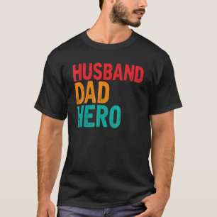 Mens Retro Husband Vater Hero Father Papa Fathers T-Shirt