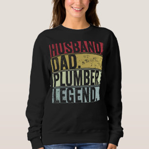 Mens Retro Husband Vater Plumber Legende für Vater Sweatshirt