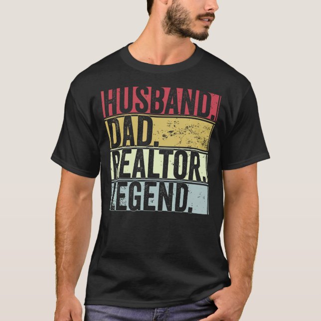 Mens Retro Husband Vater Realtor Legend für Vater T-Shirt (Vorderseite)