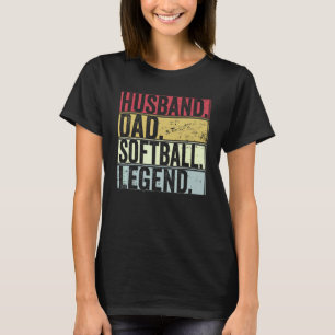 Mens Retro Husband Vater Softball Legende für Fade T-Shirt