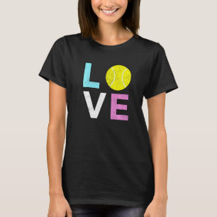 Mens Retro I Liebe Tennis T-Shirt