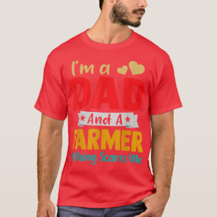 Mens Retro Ich bin ein Vater und ein Bauer Funny V T-Shirt