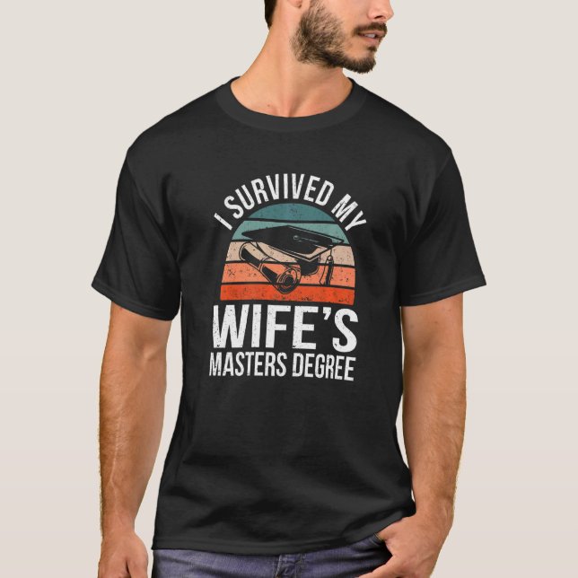 Mens Retro Ich überlebte den Master Degree Mast me T-Shirt (Vorderseite)