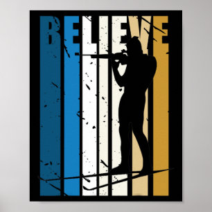 Mens Retro Mens Biathlon Ziel Shooting Gun Winte Poster