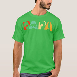 Mens Retro Papa Bear Dad Funny Bear Papa Fathers D T-Shirt