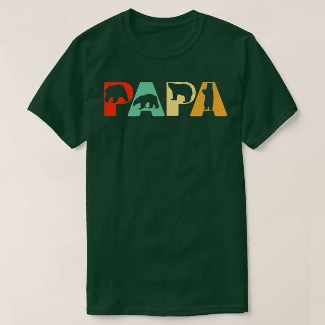 Mens Retro Papa Bear Vater Funny Bear Papa Fatha T-Shirt (Design vorne)
