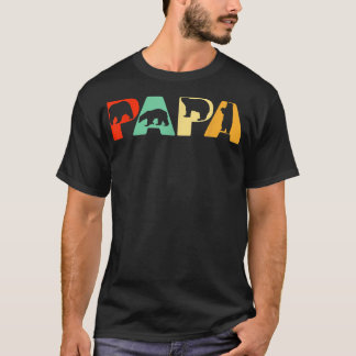 Mens Retro Papa Bear Vater Funny Bear Papa Fatha T-Shirt