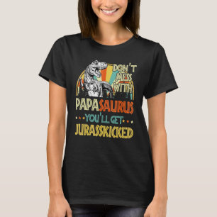 Mens Retro Papasaurus Dinosaurier Rex Vintag Vater T-Shirt