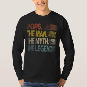 Mens Retro Pops Man Myth Legend Vintag Vaterschaft T-Shirt