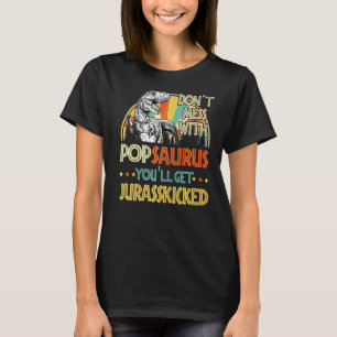 Mens Retro Popsaurus Dinosaurier Rex Vintage Vater T-Shirt