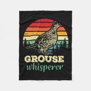 Mens Retro Ruffed Grouse Whisperer Bird Hunting Bi Fleecedecke